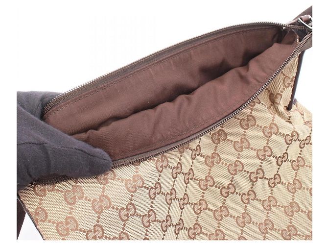 Borsa a tracolla Gucci GG Canvas Marrone Beige - vista 15