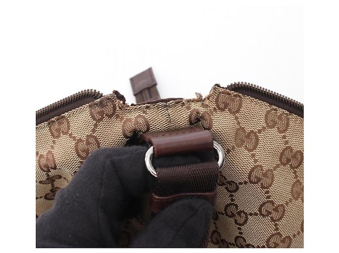 Borsa a tracolla Gucci GG Canvas Marrone Beige - vista 7
