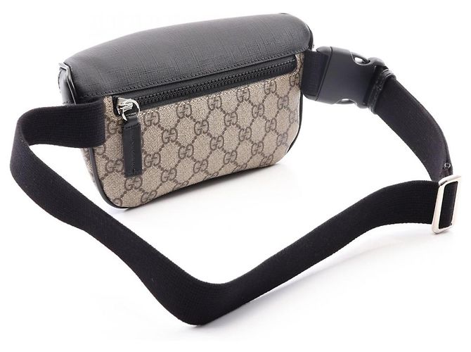 Borsello cintura Gucci GG Supreme Nero Beige - vista 2