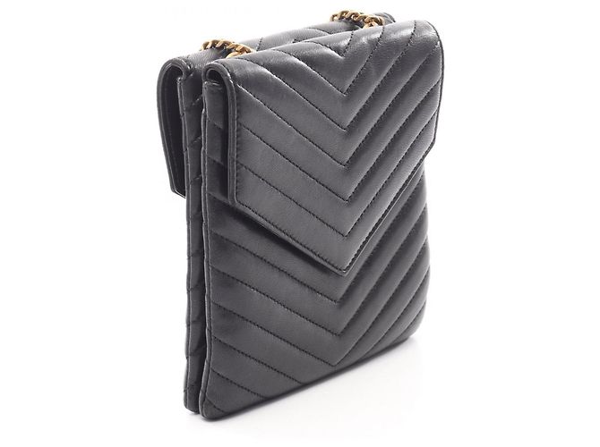 Borsa a tracolla in pelle nera Yves Saint Laurent Nero - vista 2