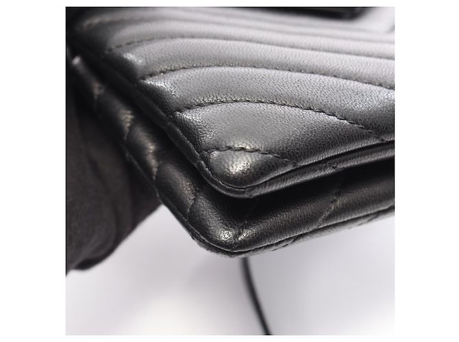 Borsa a tracolla in pelle nera Yves Saint Laurent Nero - vista 7