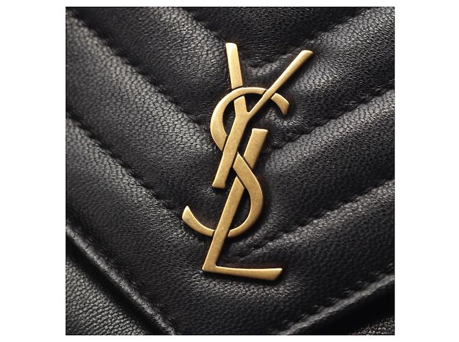 Borsa a tracolla in pelle nera Yves Saint Laurent Nero - vista 9