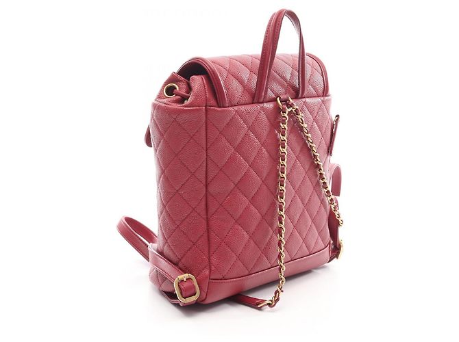 Chanel CC Filigree Matelassé Rucksack Rot - Ansicht 2