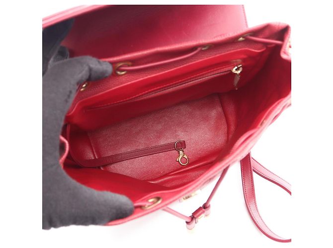 Chanel CC Filigree Matelassé Rucksack Rot - Ansicht 3