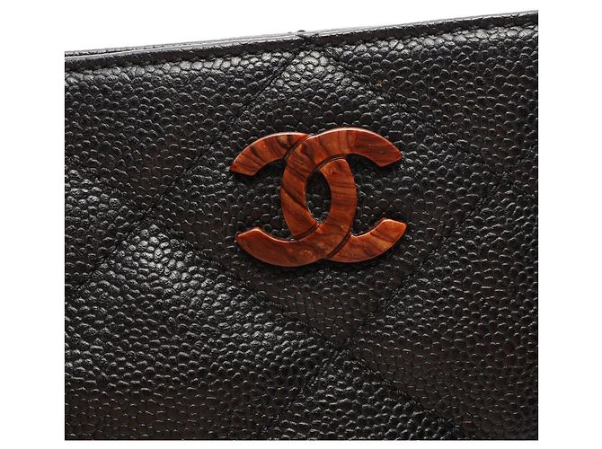 Saco Tote Chanel Matelassé com corrente efeito madeira Preto - vista 11