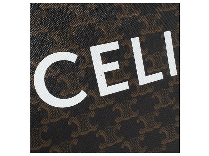 Céline Celine Medium Vertical Cabas Triomphe 2-Way Tote Bag Braun Schwarz - Ansicht 7
