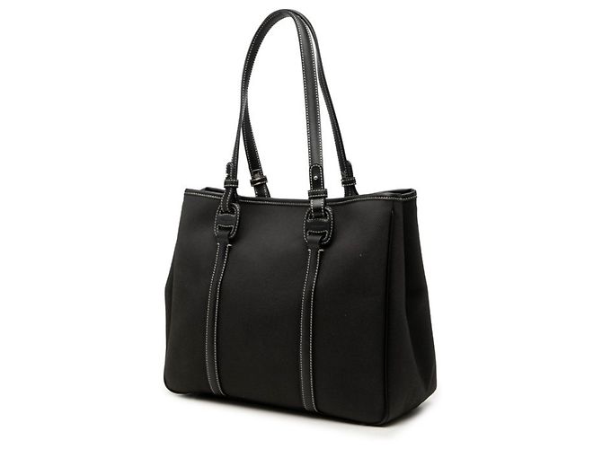 Borsa Tote Salvatore Ferragamo in tela e pelle nera Nero - vista 2