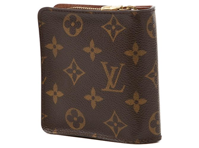 Louis Vuitton Monogram Compact Zip Bi-fold Wallet Brown - view 2