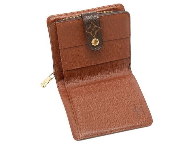 Louis Vuitton Monogram Compact Zip Bi-fold Wallet Brown - view 4