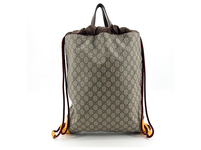 Gucci Neo Vintage Drawstring GG Coated Canvas Large Marron - vue 2
