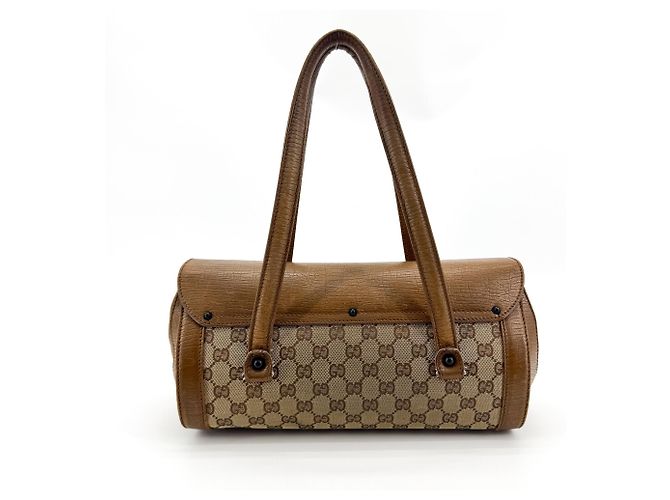 Gucci Bamboo Bullet GG Canvas Medium Marron - vue 2