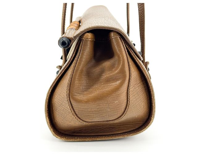 Gucci Bamboo Bullet GG Canvas Medium Marron - vue 4