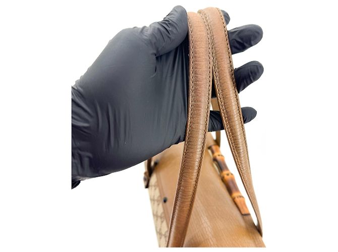 Gucci Bamboo Bullet GG Canvas Medium Marron - vue 7