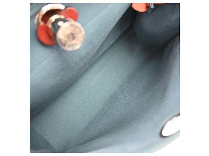 Hermès Herbag Zip Piel y Toile 31 Azul - vista 3