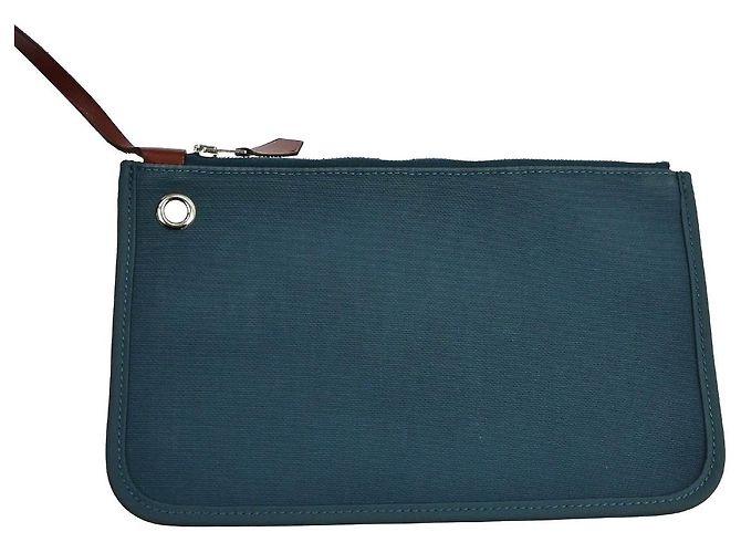 Hermès Herbag Zip Piel y Toile 31 Azul - vista 6