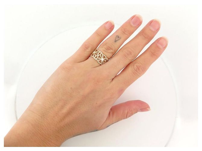 NUOVO ANELLO PIAGET EXTREMELY DENTELLE T53 ORO ROSA 18K 5.7GR DIAMANTI RING - vista 12