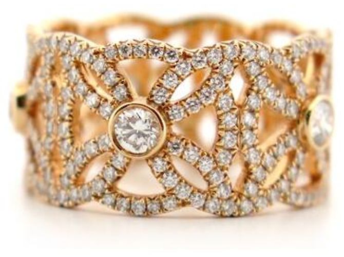 NUOVO ANELLO PIAGET EXTREMELY DENTELLE T53 ORO ROSA 18K 5.7GR DIAMANTI RING - vista 4