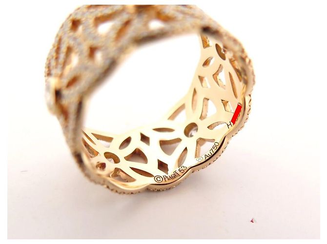 NUOVO ANELLO PIAGET EXTREMELY DENTELLE T53 ORO ROSA 18K 5.7GR DIAMANTI RING - vista 5