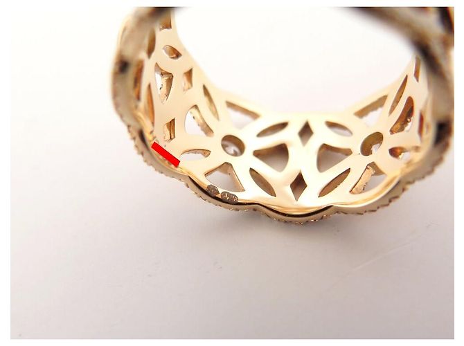 NUOVO ANELLO PIAGET EXTREMELY DENTELLE T53 ORO ROSA 18K 5.7GR DIAMANTI RING - vista 7