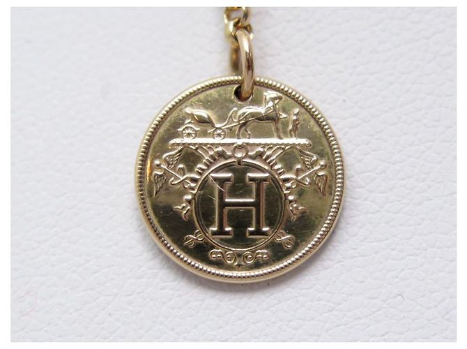 Hermès HERMES EX LIBRIS ANHÄNGER COLLIER 18K ROSÉGOLD 10.6GR PM DIAMANT Golden - Ansicht 4