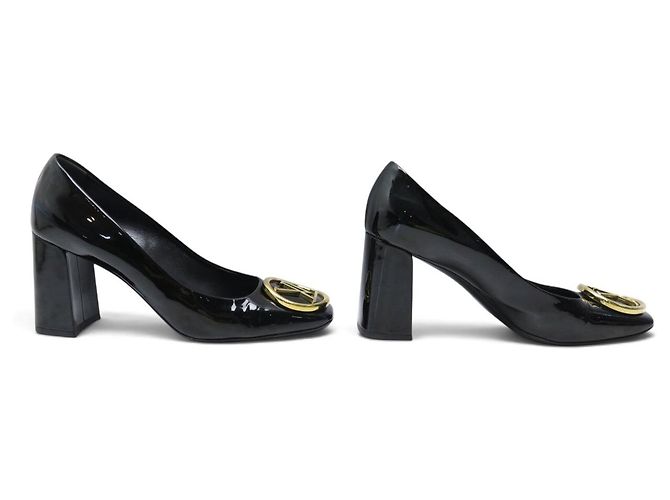 SCARPE LOUIS VUITTON DECOLLETÉ MADELEINE 40 IN PELLE NERA LOGO LV Nero - vista 3