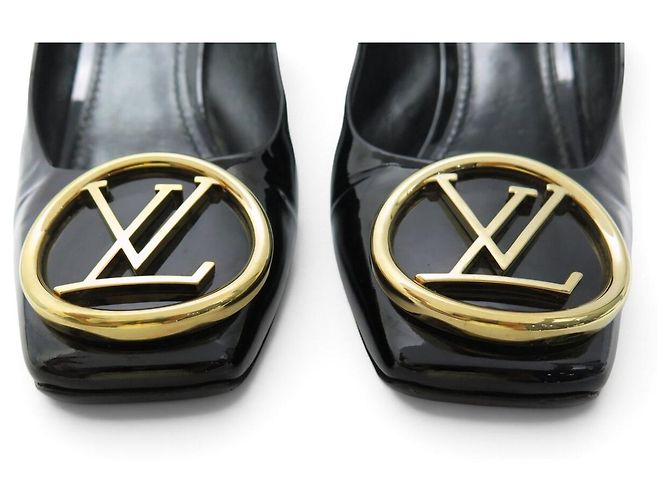 SCARPE LOUIS VUITTON DECOLLETÉ MADELEINE 40 IN PELLE NERA LOGO LV Nero - vista 4