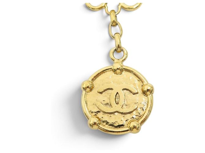 NEUES CHANEL DE CASTELLANE 1994 ARMBAND T19.5 SEILRINGE CC LOGO MEDAILLON Golden - Ansicht 3