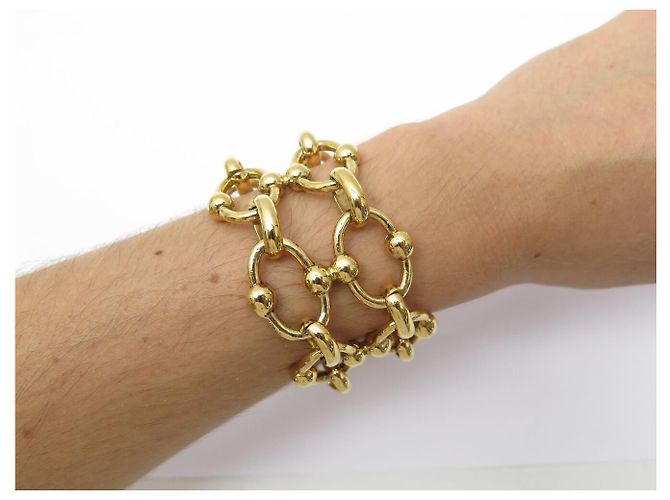 NEUES CHANEL DE CASTELLANE 1994 ARMBAND T19.5 SEILRINGE CC LOGO MEDAILLON Golden - Ansicht 5