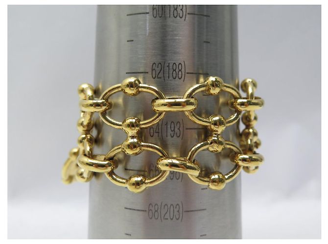NEUES CHANEL DE CASTELLANE 1994 ARMBAND T19.5 SEILRINGE CC LOGO MEDAILLON Golden - Ansicht 8