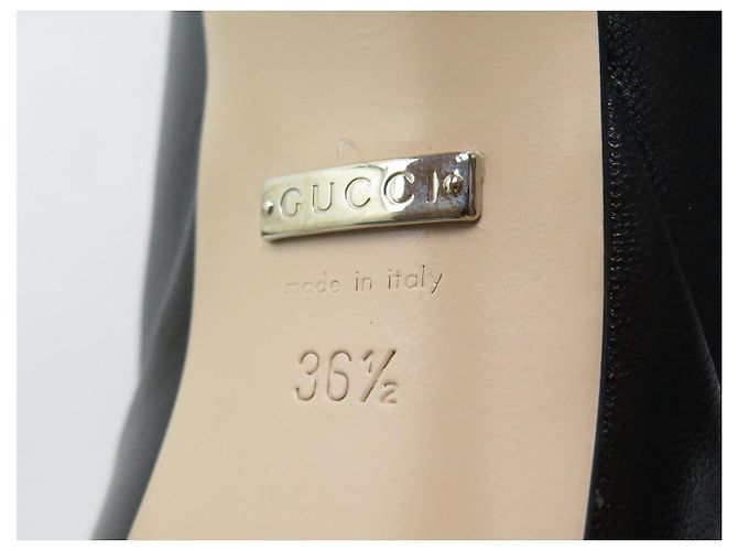 NEU GUCCI MALAGA CLOGS MIT KEILABSATZ 36.5 IT 37.5 FR GG LOGO Schwarz - Ansicht 8