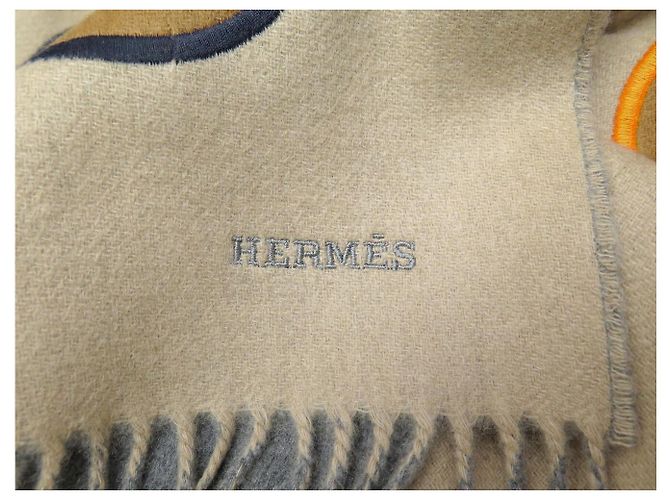 Hermès NUOVA SCIARPA HERMES REVERSIBILE MAILLONS COLORES GRIGIO BEIGE CASHMERE SCARF - vista 9