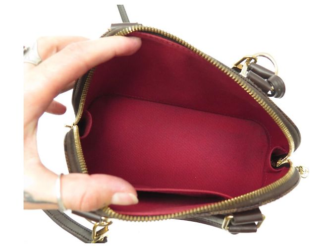 BORSA A MANO LOUIS VUITTON ALMA BB TOILE DAMIER CON TRACOLLA N40606 Marrone - vista 10