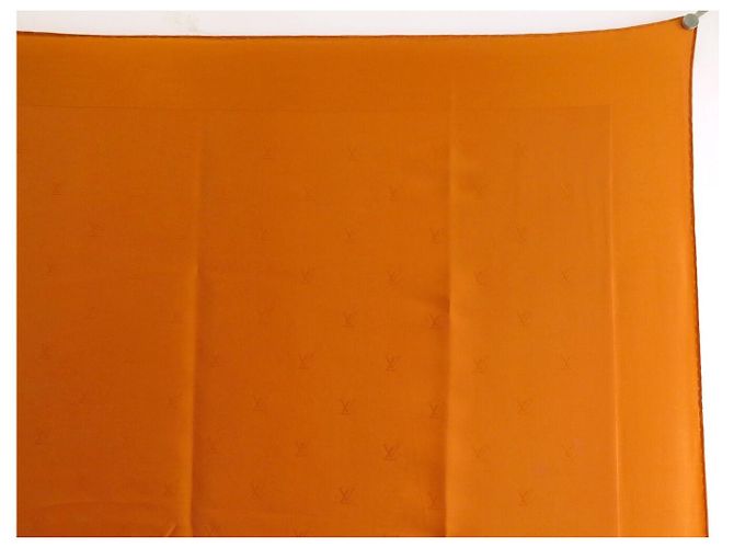PAÑUELO LOUIS VUITTON MONOGRAM LV CARRE 90 CM DE SEDA NARANJA - vista 3