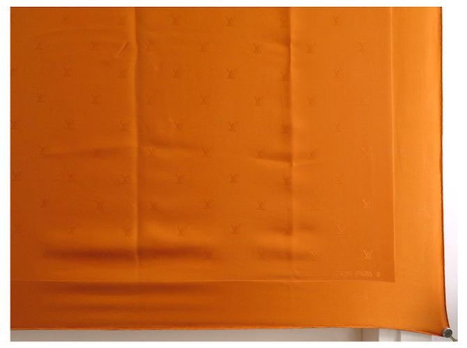 PAÑUELO LOUIS VUITTON MONOGRAM LV CARRE 90 CM DE SEDA NARANJA - vista 4