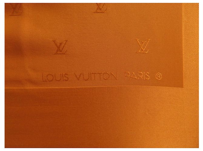 PAÑUELO LOUIS VUITTON MONOGRAM LV CARRE 90 CM DE SEDA NARANJA - vista 6