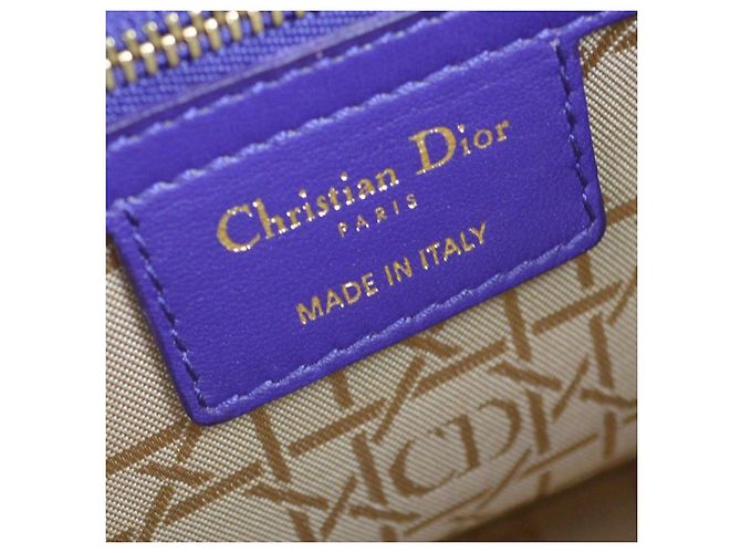 Christian Dior Lady Dior Cannage Quilt Lambskin Large Porpora - vista 4