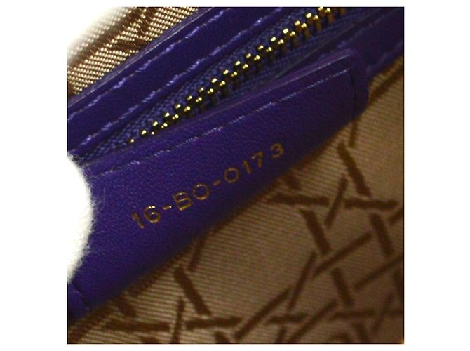 Christian Dior Lady Dior Cannage Quilt Lambskin Large Porpora - vista 5