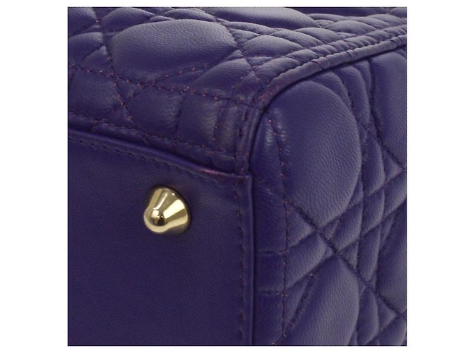 Christian Dior Lady Dior Cannage Quilt Lambskin Large Porpora - vista 6