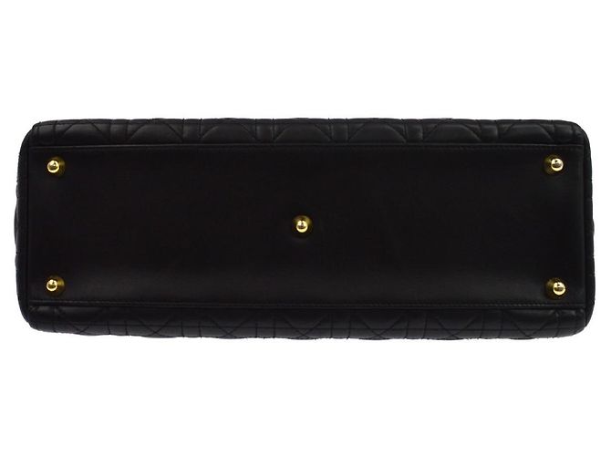 Christian Dior Lady Dior Cannage Quilt Lambskin Large Nero - vista 6