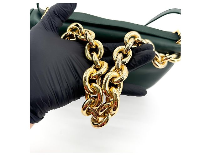 Bottega Veneta Mount Leather Medium Verde - vista 7