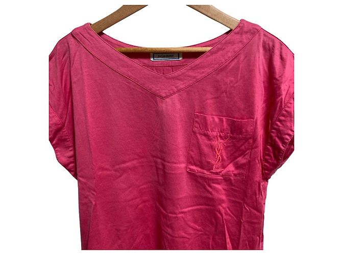 Camiseta de manga francesa bordada Yves Saint Laurent Rosa - vista 4