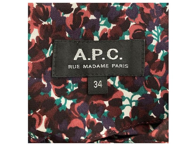 Autre Marque Abito in seta stampato A.P.C. Marrone Bordò - vista 6