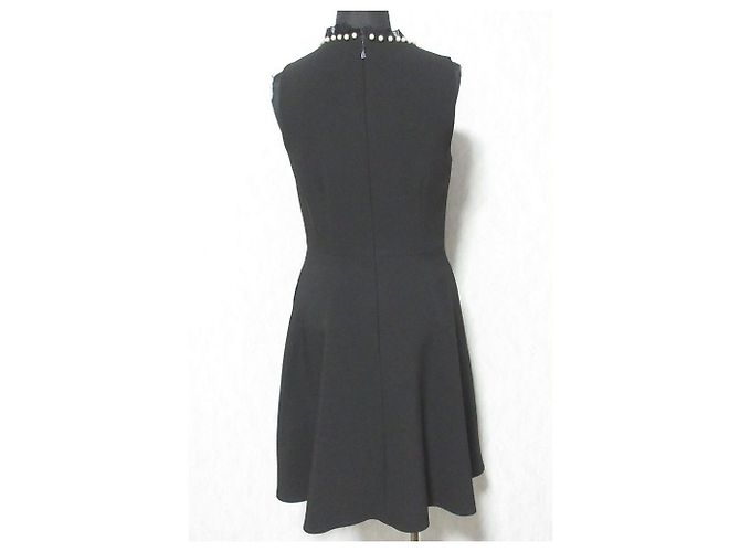 Vestido de crepe com adornos de pérolas Kate Spade Preto - vista 2