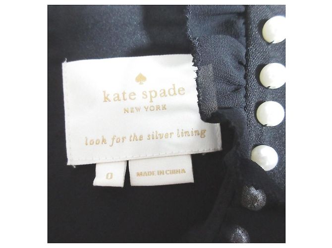 Vestido de crepe com adornos de pérolas Kate Spade Preto - vista 5