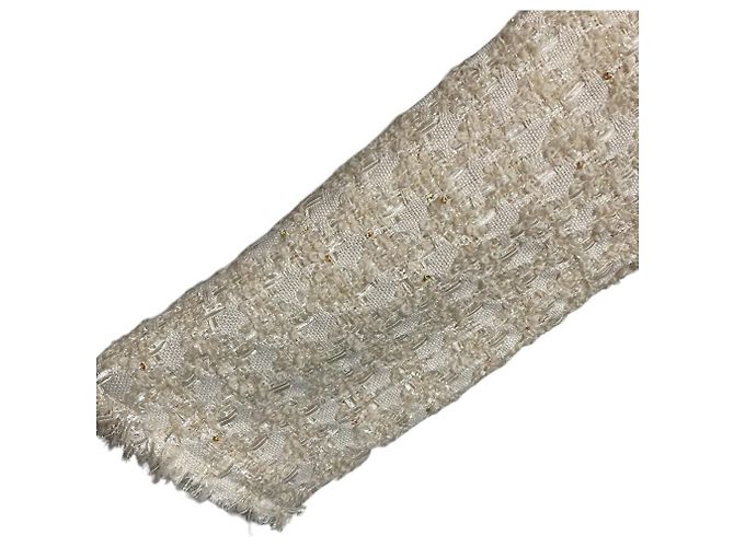 Autre Marque BEIGE MONGE Spangle Tweed Collarless Jacket - view 3