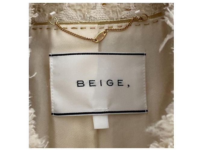 Autre Marque BEIGE MONGE Spangle Tweed Collarless Jacket - view 7