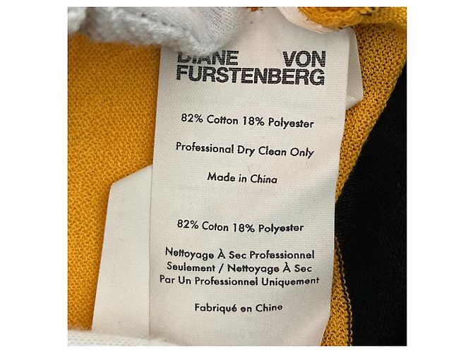 Autre Marque Diane von Furstenberg Stricktop Schwarz Gelb - Ansicht 5