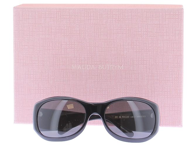 Magda Butrym Runde schwarze Sonnenbrille - Ansicht 7