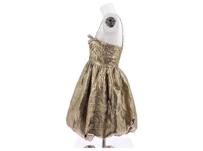 Vestido dourado Ganni - vista 3