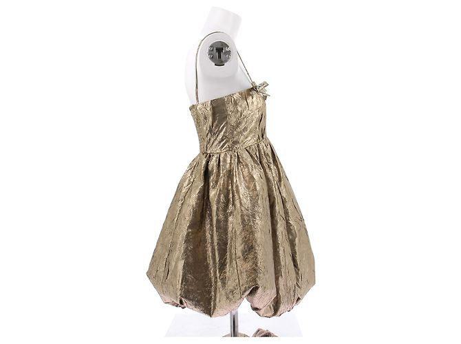 Vestido dourado Ganni - vista 4